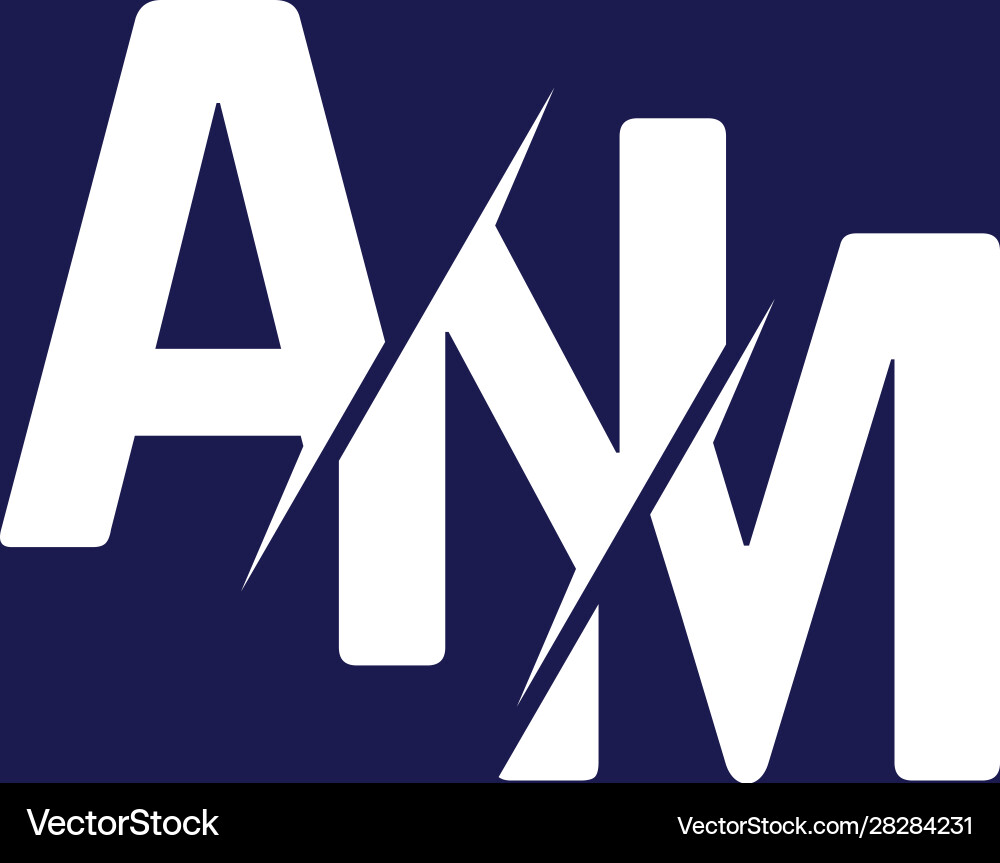 Monogram letters initial logo design anm Vector Image