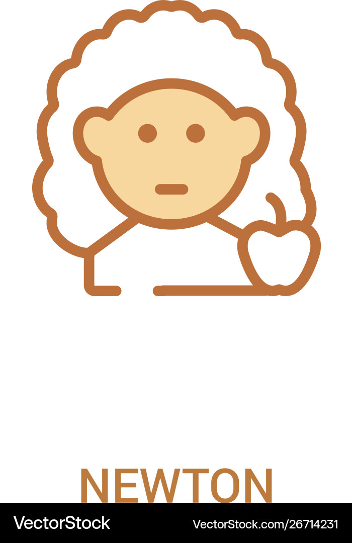 Newton concept 2 colored icon simple line element vector image