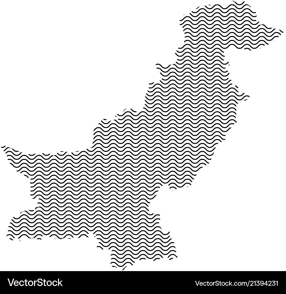 Pakistan Karte Land abstrakte Silhouette von wavy Pakistan Karte Land abstrakte Silhouette von wavy vektorbild