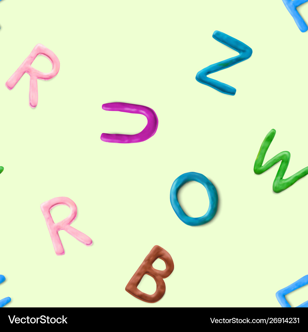 Seamless pattern with alphabet handmade modeling Seamless pattern with alphabet handmade modeling vector image