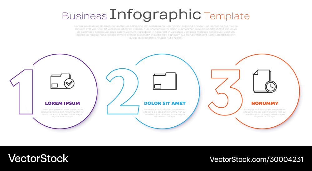 Set line document folder and check mark Set line document folder and check mark vector image