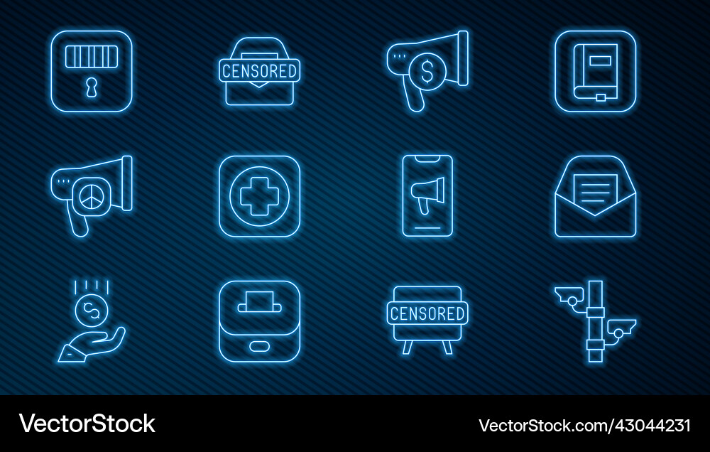 Set line security camera mail and e-mail Set line security camera mail and e-mail Vector Image