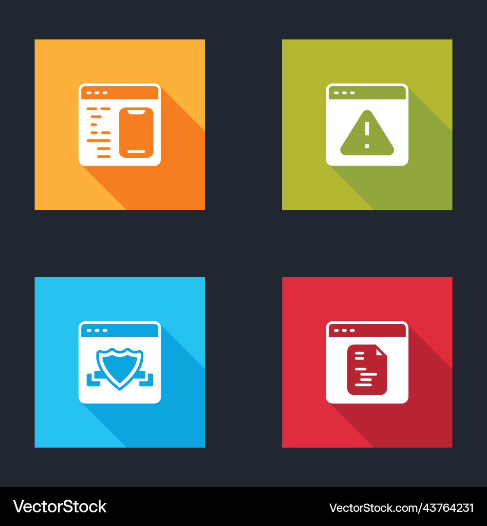 Set software browser with exclamation mark vector image