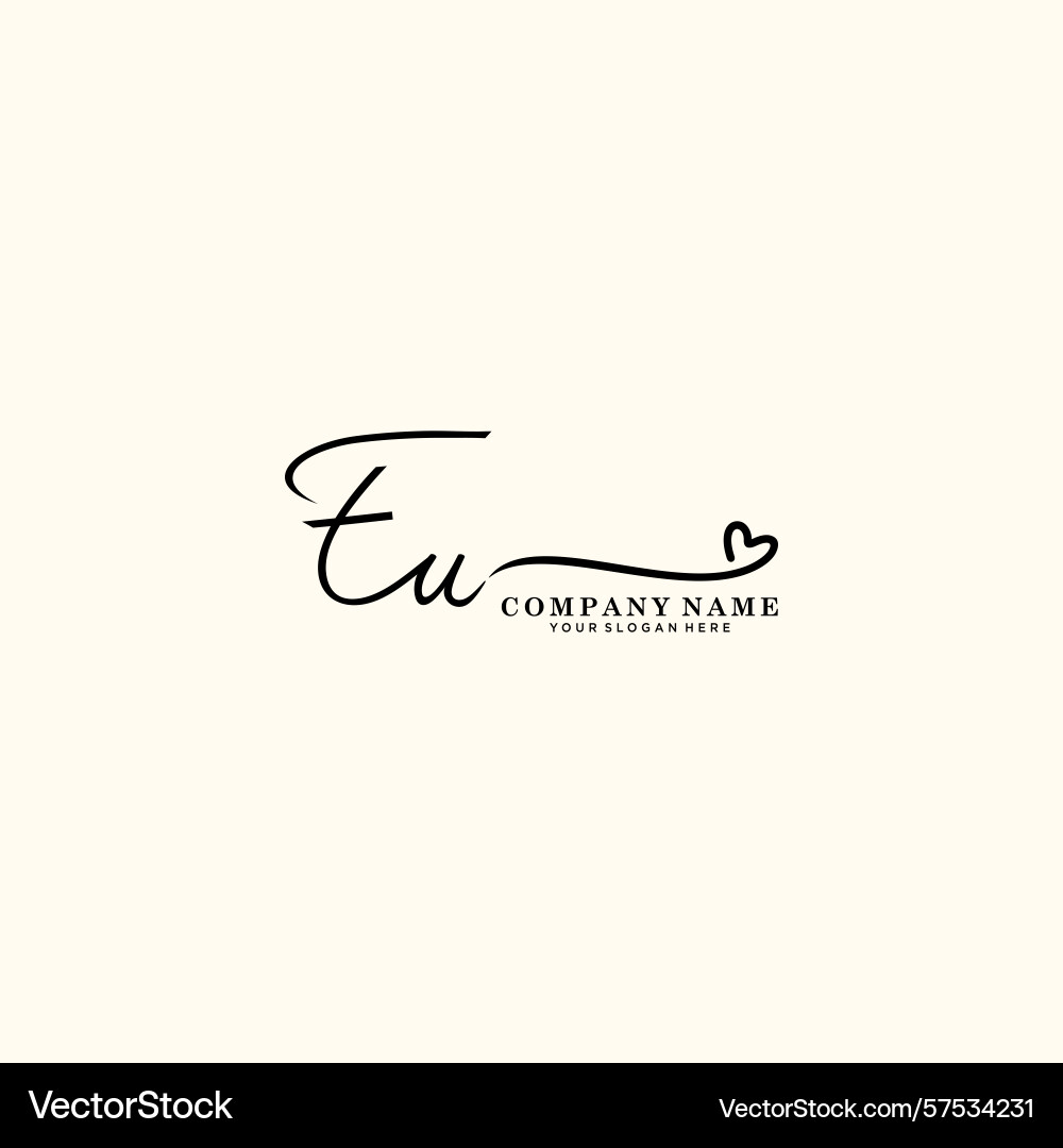 Signature style eu initial logos initials logo Signature style eu initial logos initials logo Vector Image