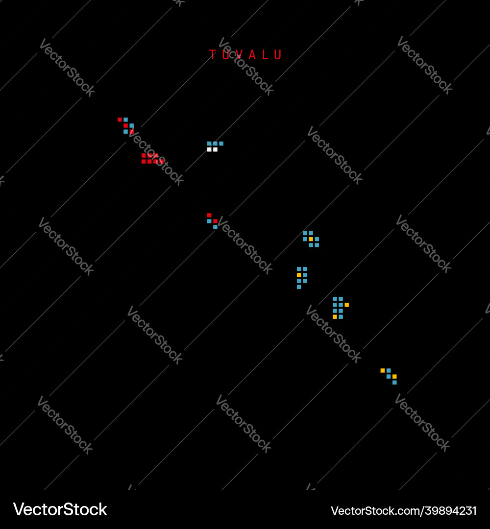 Square dots pattern map of tuvalu dotted pixel Square dots pattern map of tuvalu dotted pixel vector image