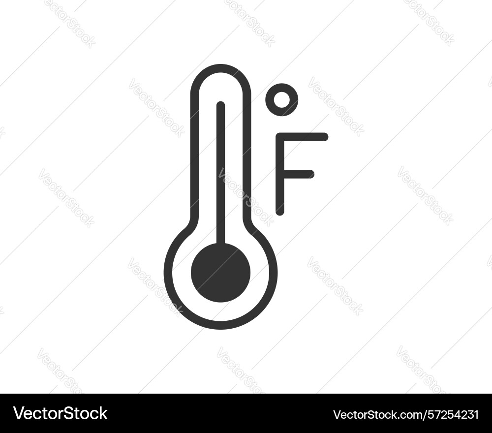 Temperature in fahrenheit symbolized by a simple Temperature in fahrenheit symbolized by a simple Vector Image