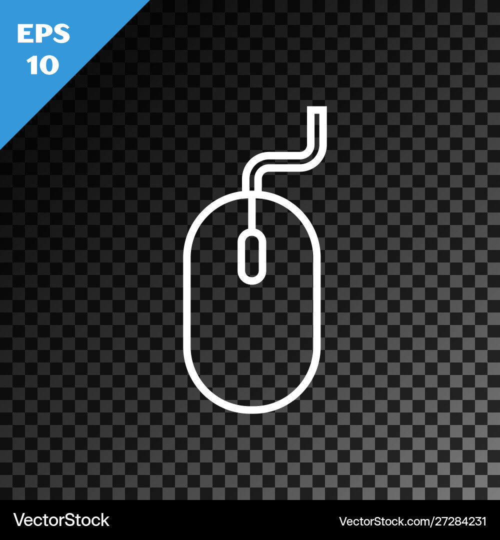 White line computer mouse icon isolated Vector Image