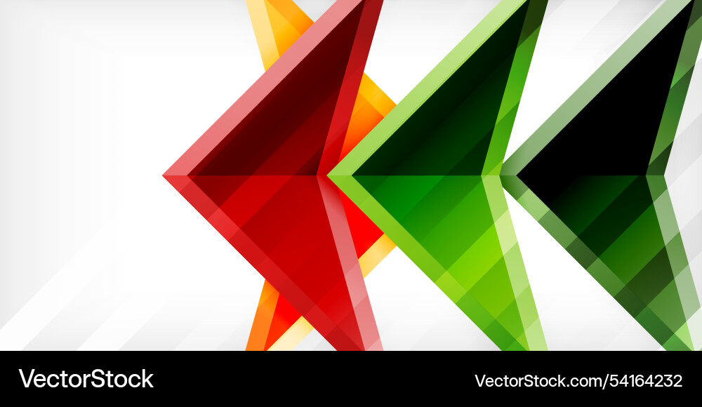 Abstract background color triangles and arrows Vector Image