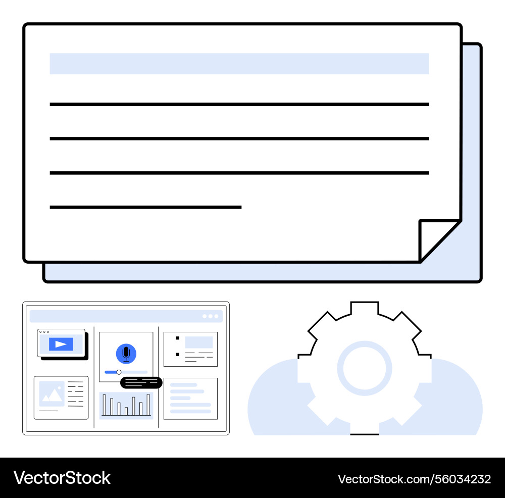 Automated document management with analytics Automated document management with analytics vector image