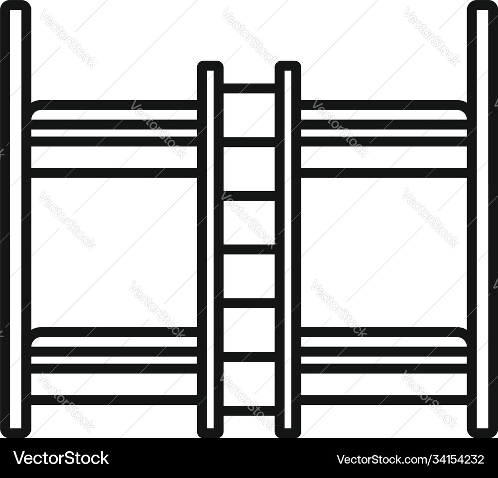 Children bunk bed icon outline style Children bunk bed icon outline style vector image
