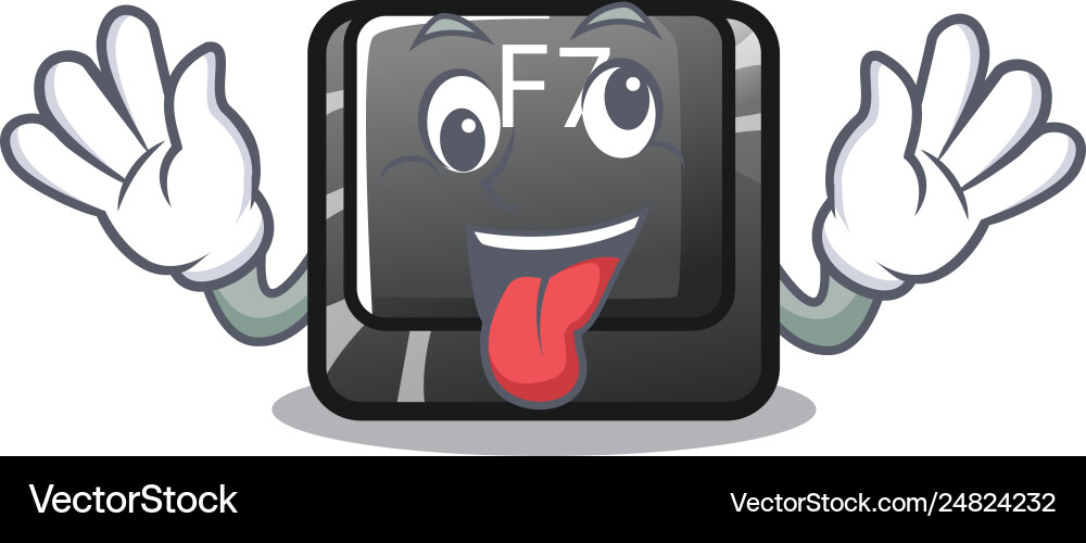 Crazy button f7 isolated in character Crazy button f7 isolated in character vector image