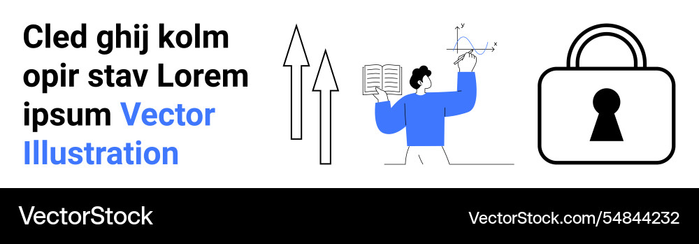 Data analysis and security concept with person Data analysis and security concept with person Vector Image