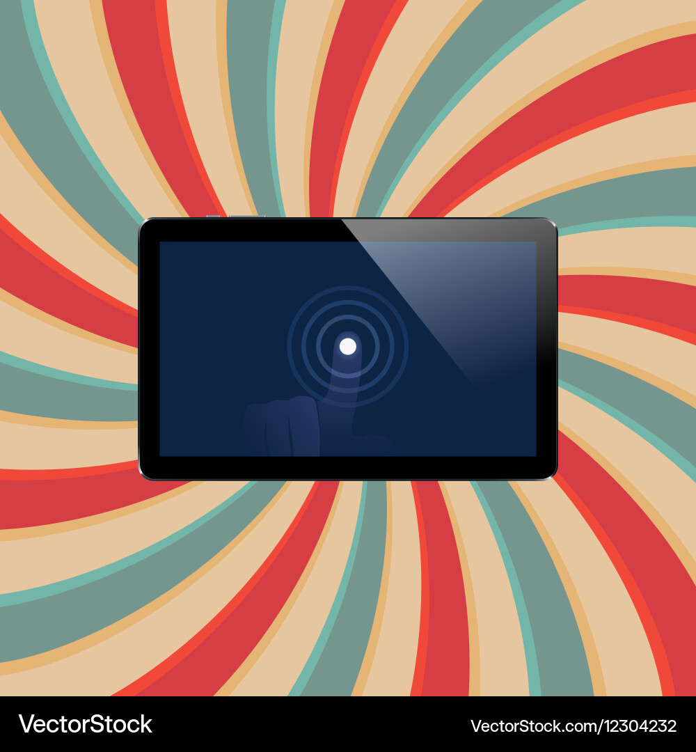 Digital tablet with shiny sensor screen touch vector image