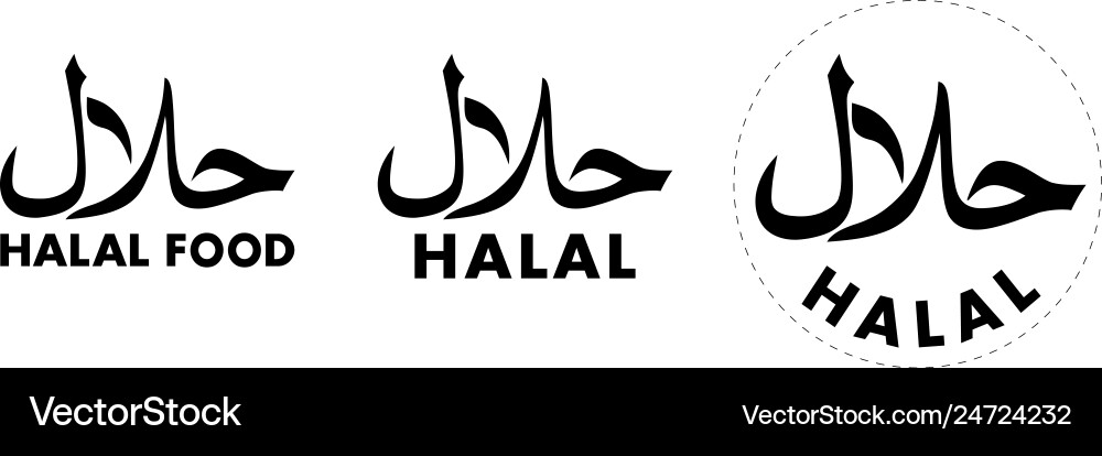 Halal hallal halaal meaning permissible Halal hallal halaal meaning permissible vector image