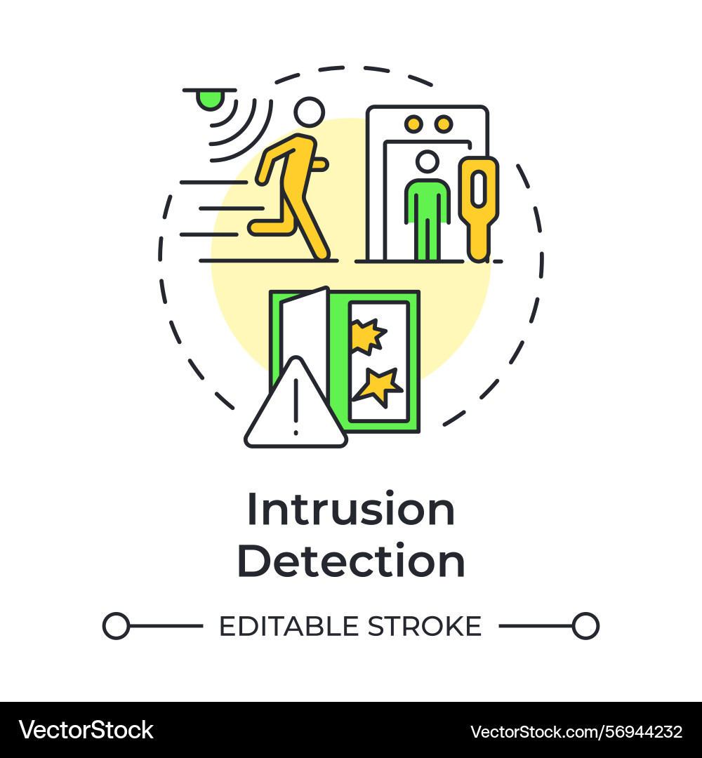 Intrusion detection multi color concept icon Intrusion detection multi color concept icon vector image