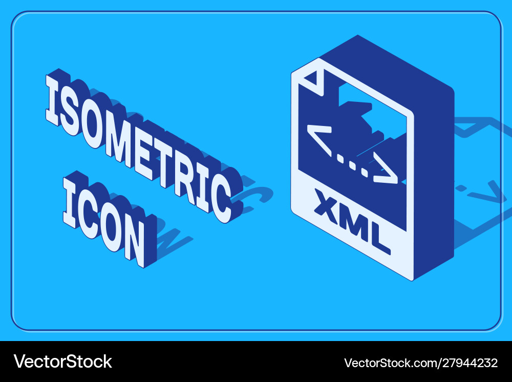 Isometric xml file document download button Isometric xml file document download button vector image