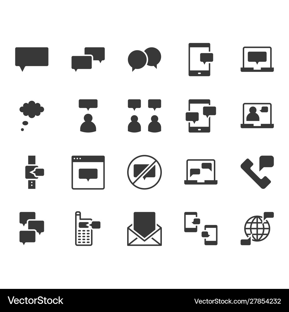 Message and speech bubble related icon symbol vector image