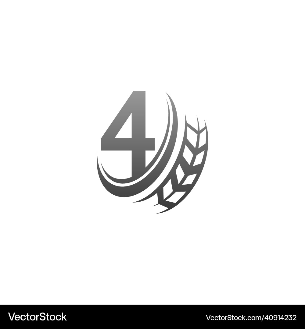 Number 4 with trailing wheel icon design template Vector Image