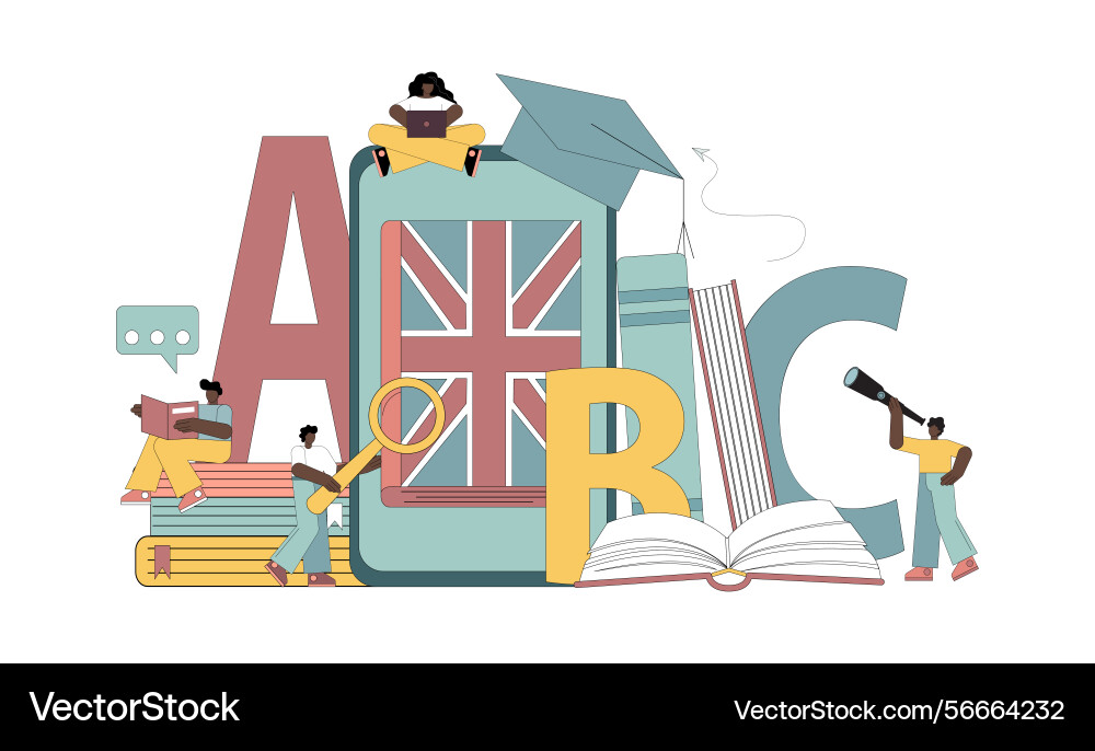 People learn the language learning english vector image