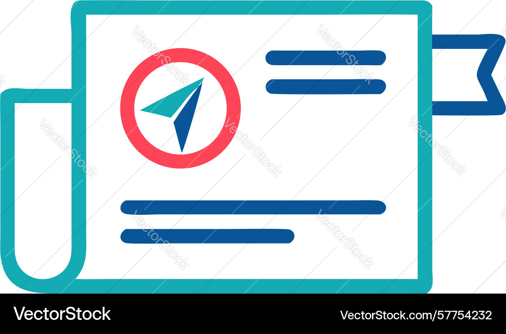 Scroll map document icon ancient navigation vector image