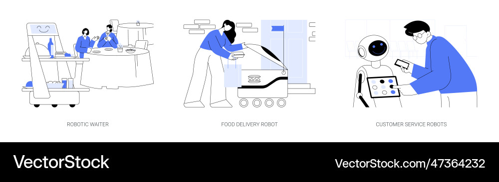 Service robots abstract concept Service robots abstract concept vector image