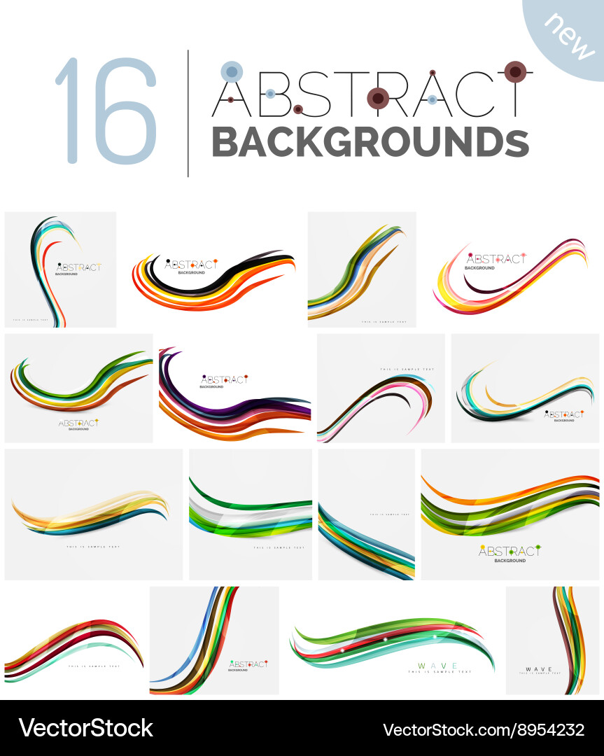 Set of smooth abstract backgrounds Vector Image