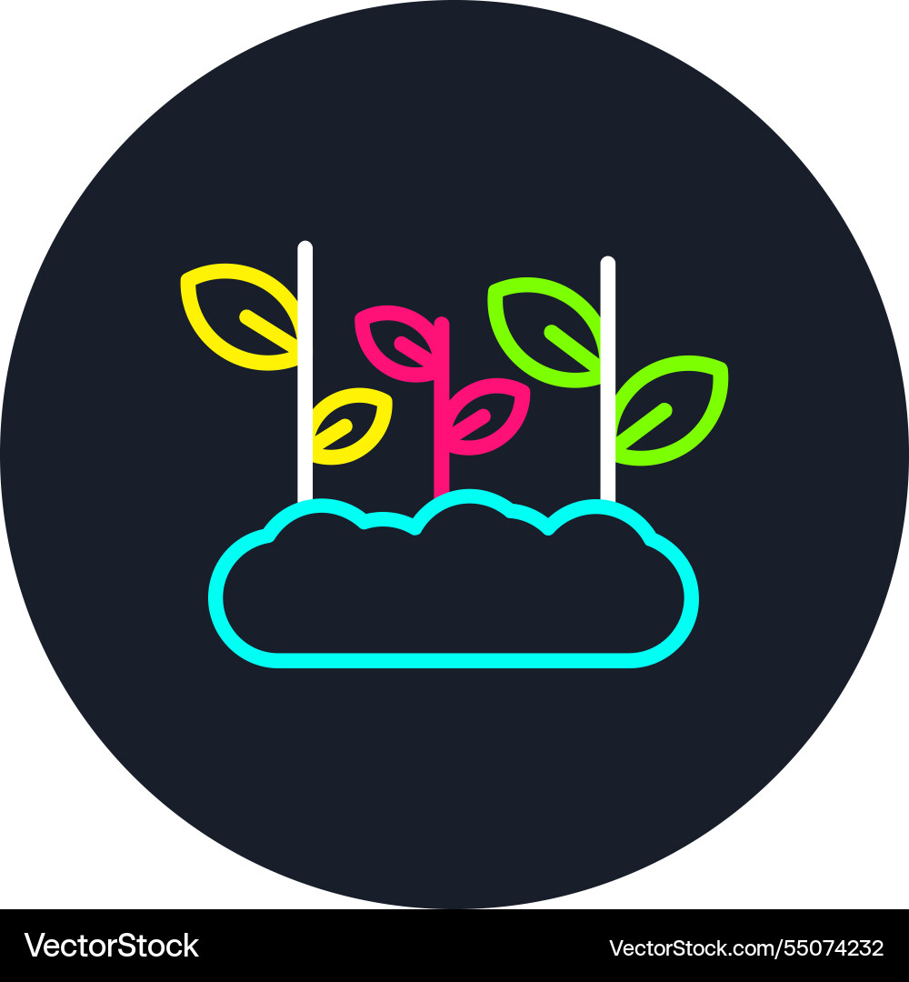 Sprout line multi color icon Vector Image