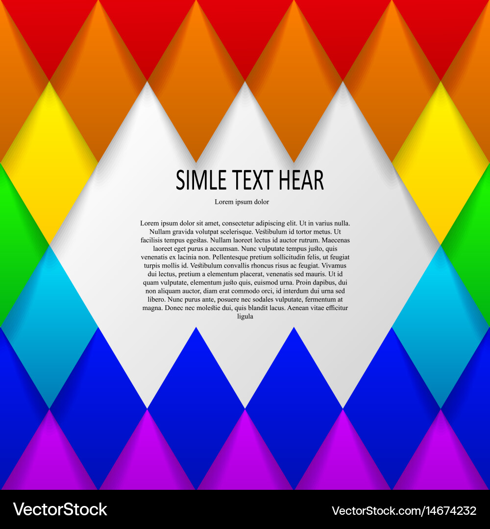 Text in colorful mosaic background vector image