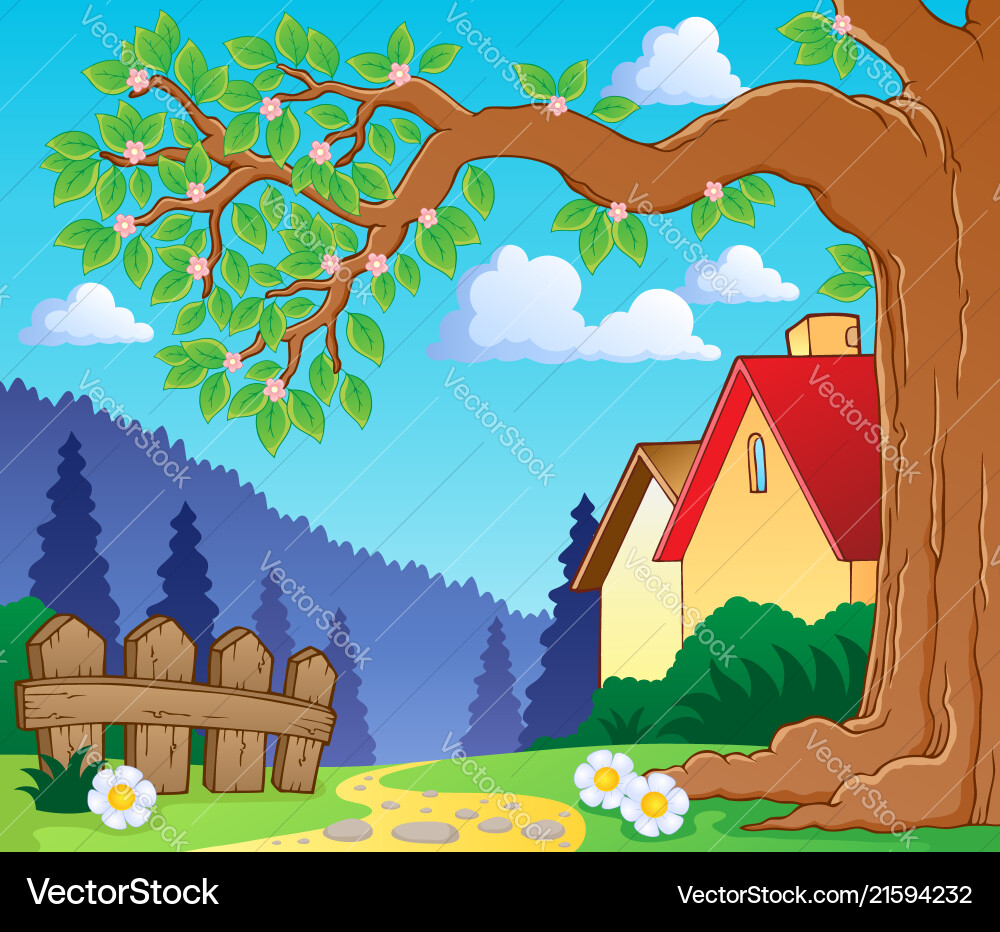 Tree branch in spring theme image 2 Tree branch in spring theme image 2 vector image