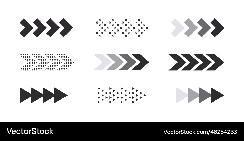 Arrows pointers different shapes modern Arrows pointers different shapes modern vector image
