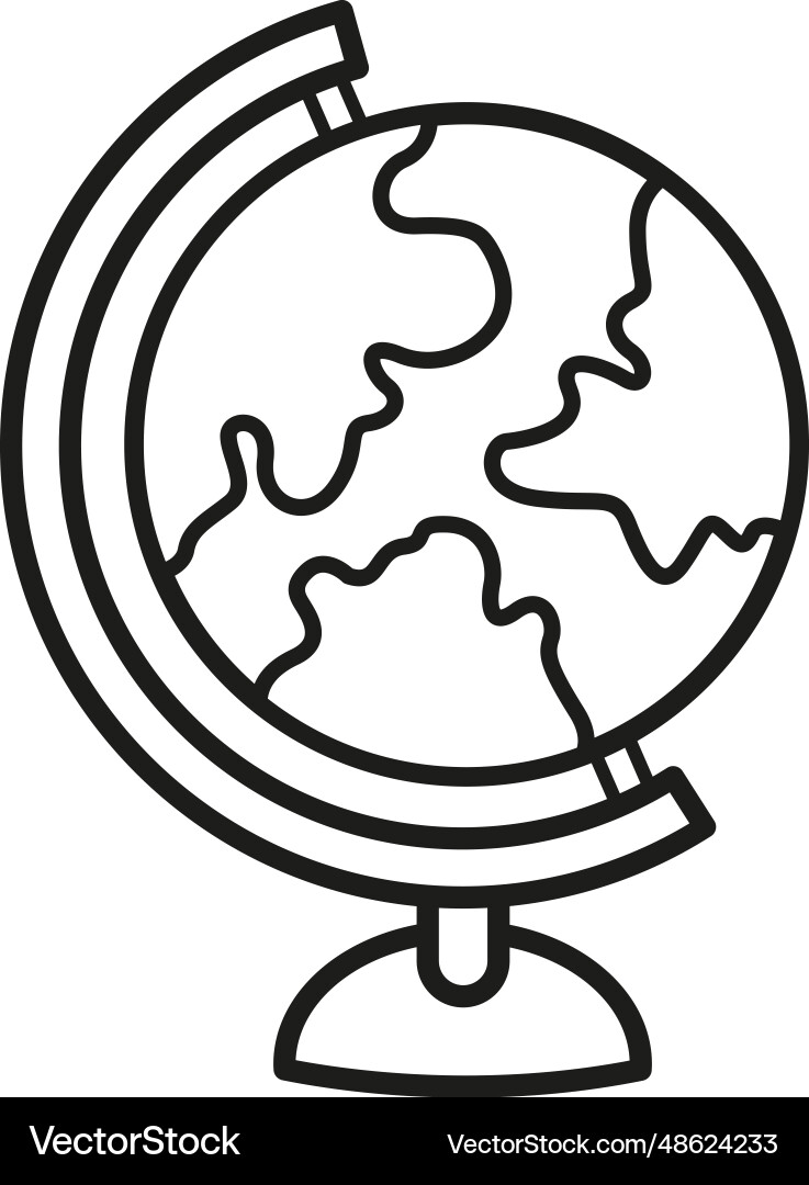 Black and white earth globe – Royalty-Free Vector | VectorStock, image size:737x1080