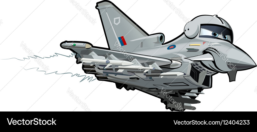 Cartoon fighter plane Royalty Free Vector Image