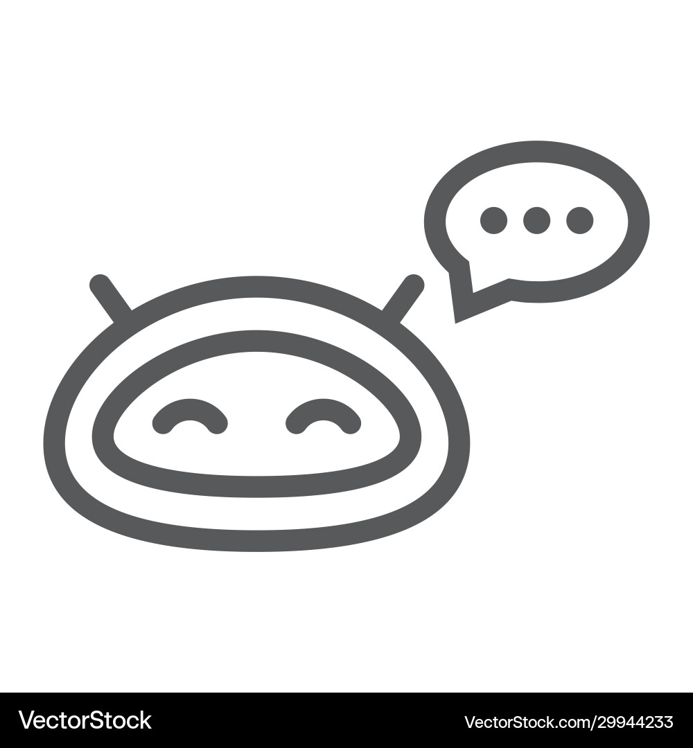 Chatbot line icon technology and bot chatterbot vector image