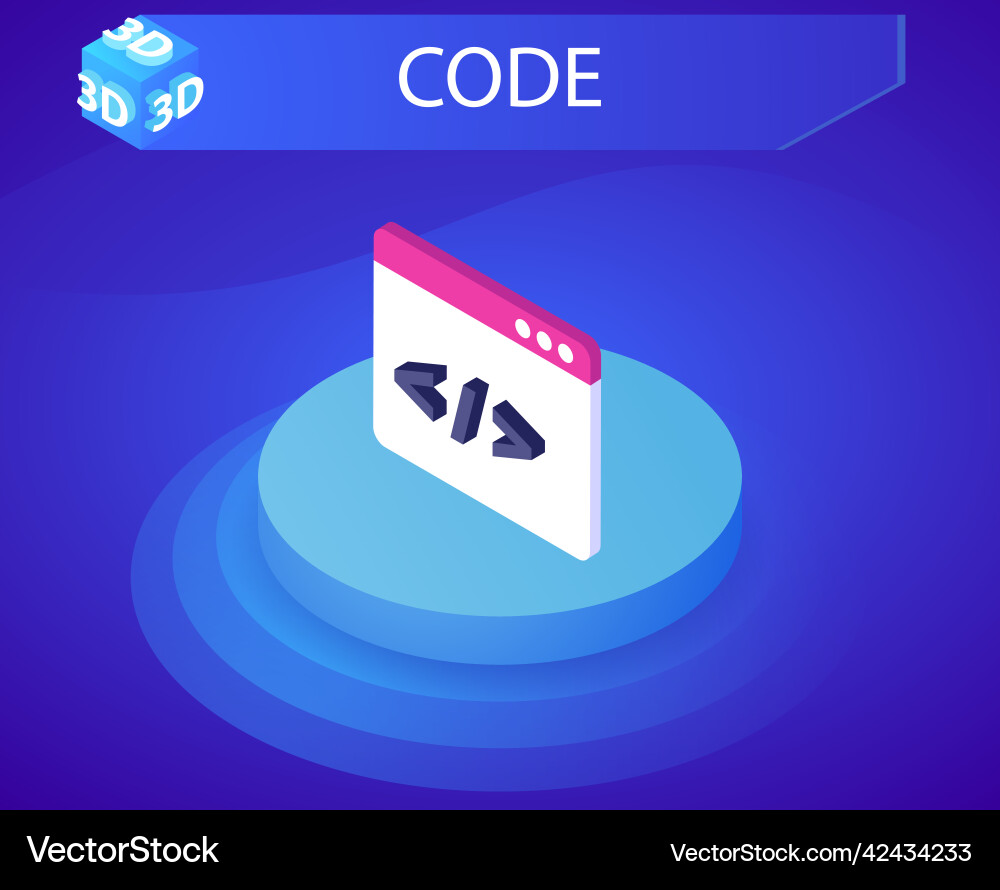 Code isometric design icon web 3d bunt Code isometric design icon web 3d bunt vektorbild