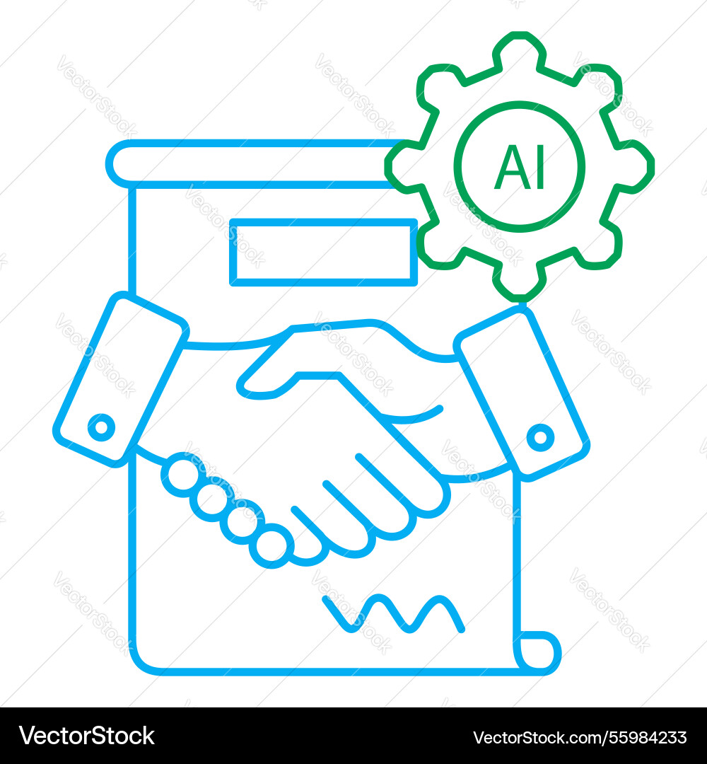 Contract paper ai automation signing icon design vector image