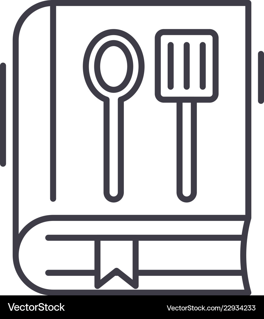 Cookbook Line Icon - Simple & Elegant vector image