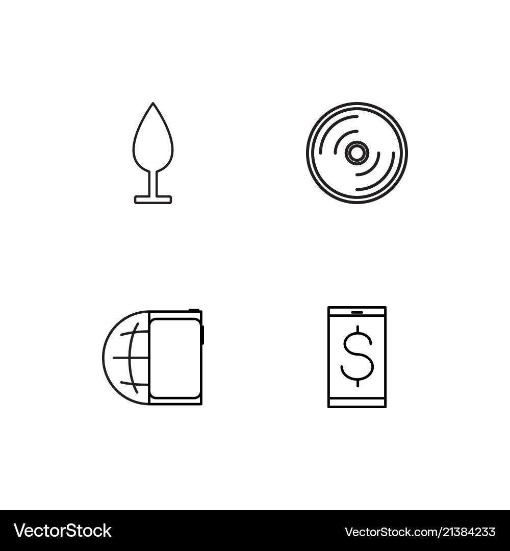 Electrical devices linear icons set simple vector image