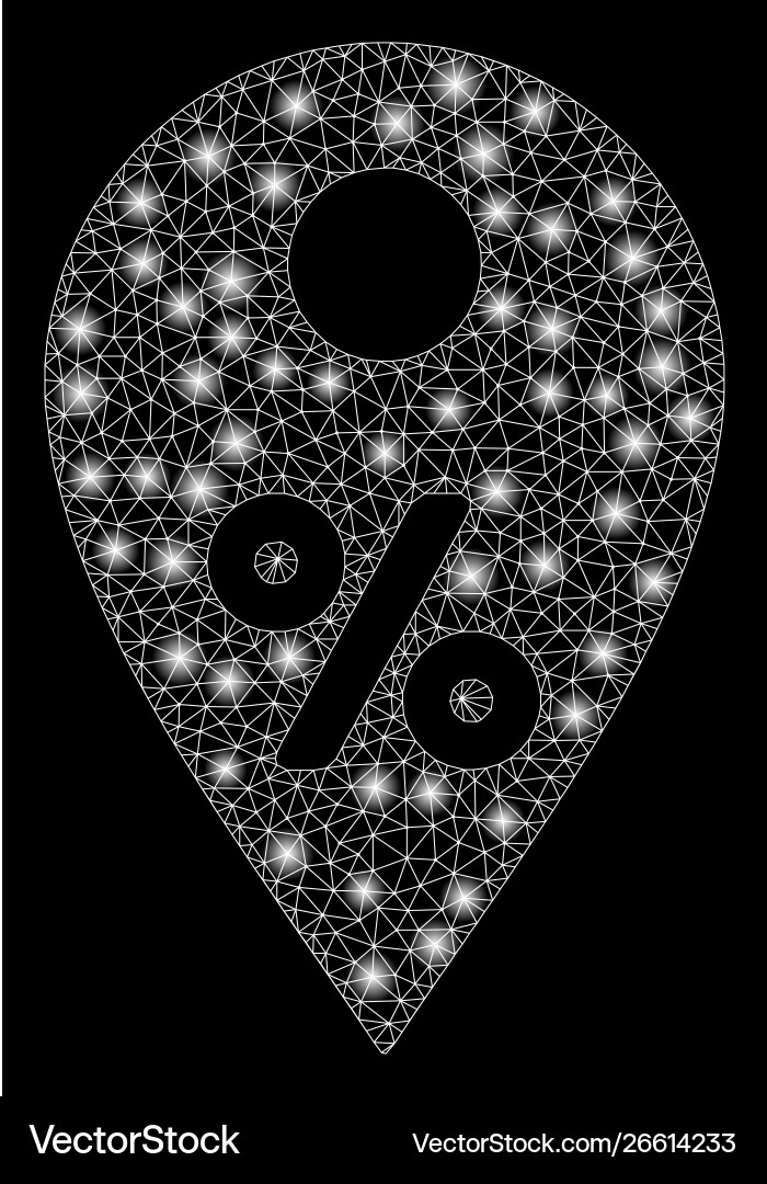 Flare mesh network percent map marker with Flare mesh network percent map marker with vector image