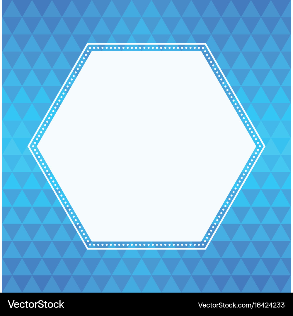 Geometric triangle background and hexagon frame vector image