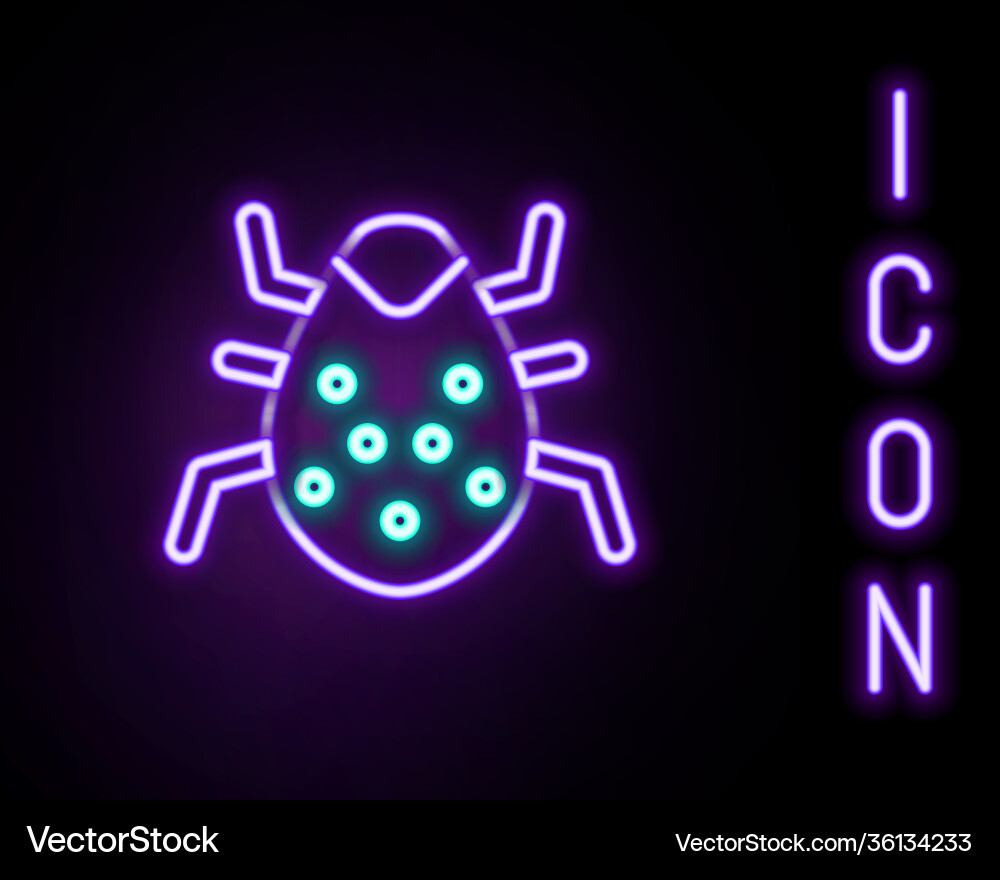 Glowing neon line system bug concept icon isolated Glowing neon line system bug concept icon isolated vector image