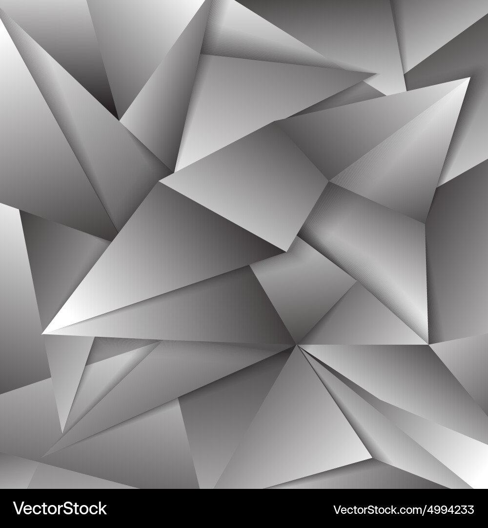 Gray polygonal abstract triangular mosaic Vector Image