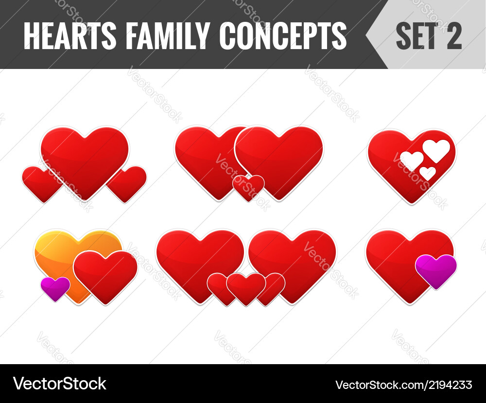 Hearts family concepts set 2 Vector Image
