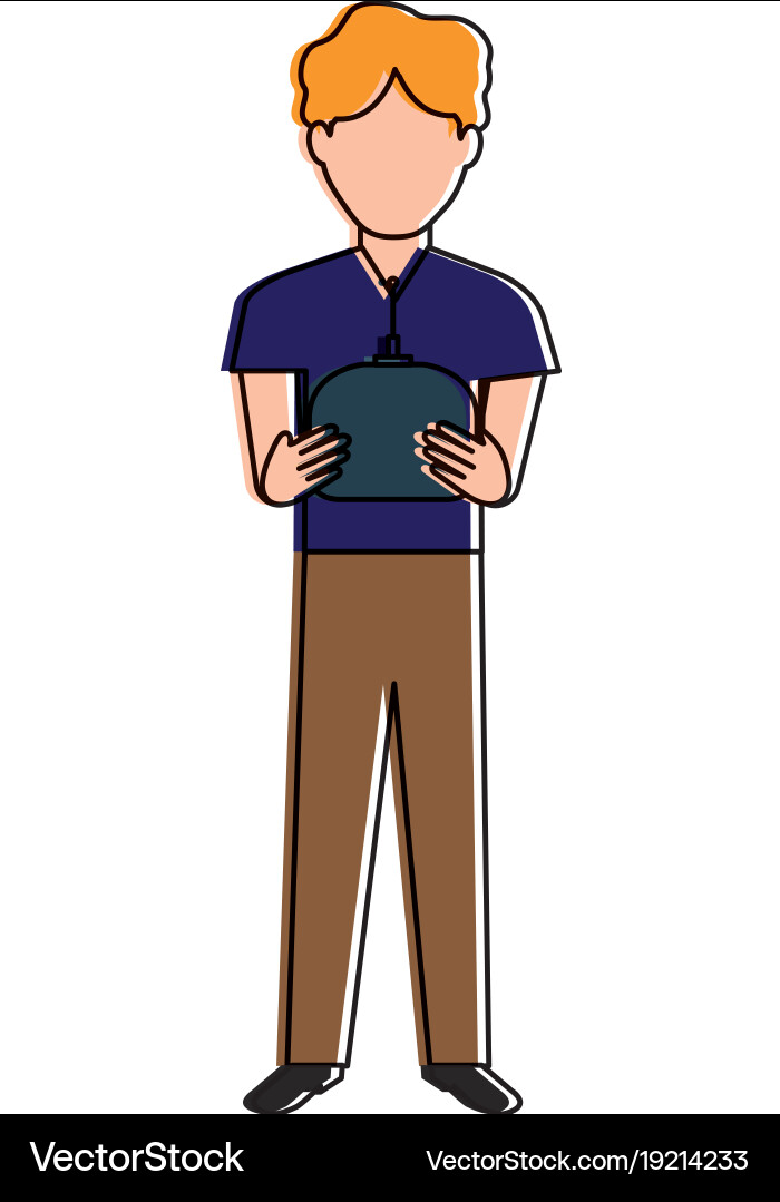 Man with drone remote control vector image
