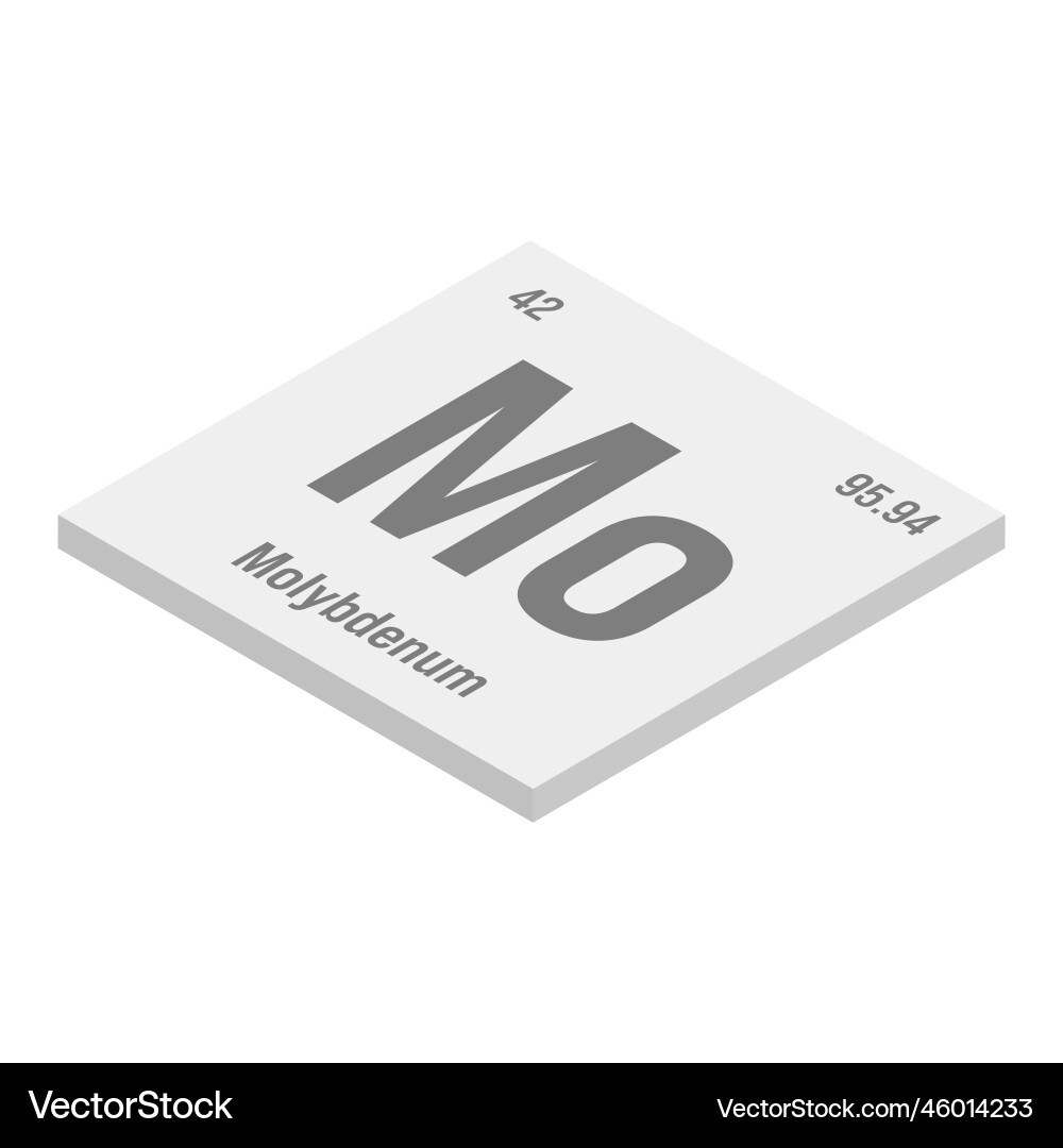 Molybdenum mo periodic table element Molybdenum mo periodic table element vector image