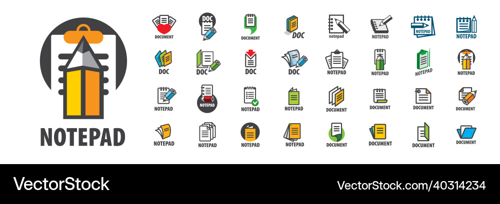 A set of icons with the image notepad A set of icons with the image notepad vector image