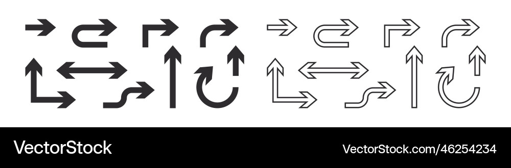 Arrows collection pointer or arrow signs Arrows collection pointer or arrow signs vector image