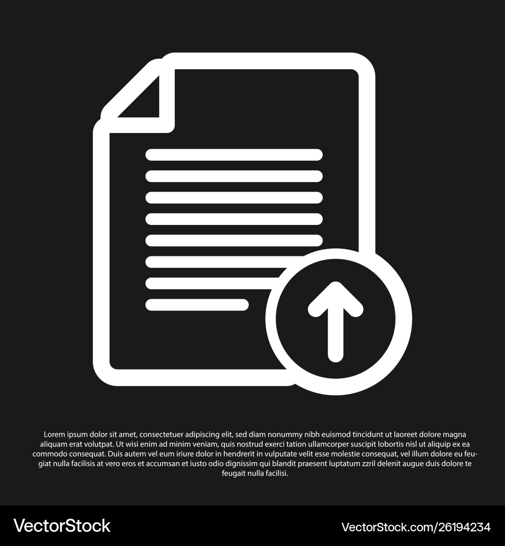 Black upload file icon isolated on Vector Image