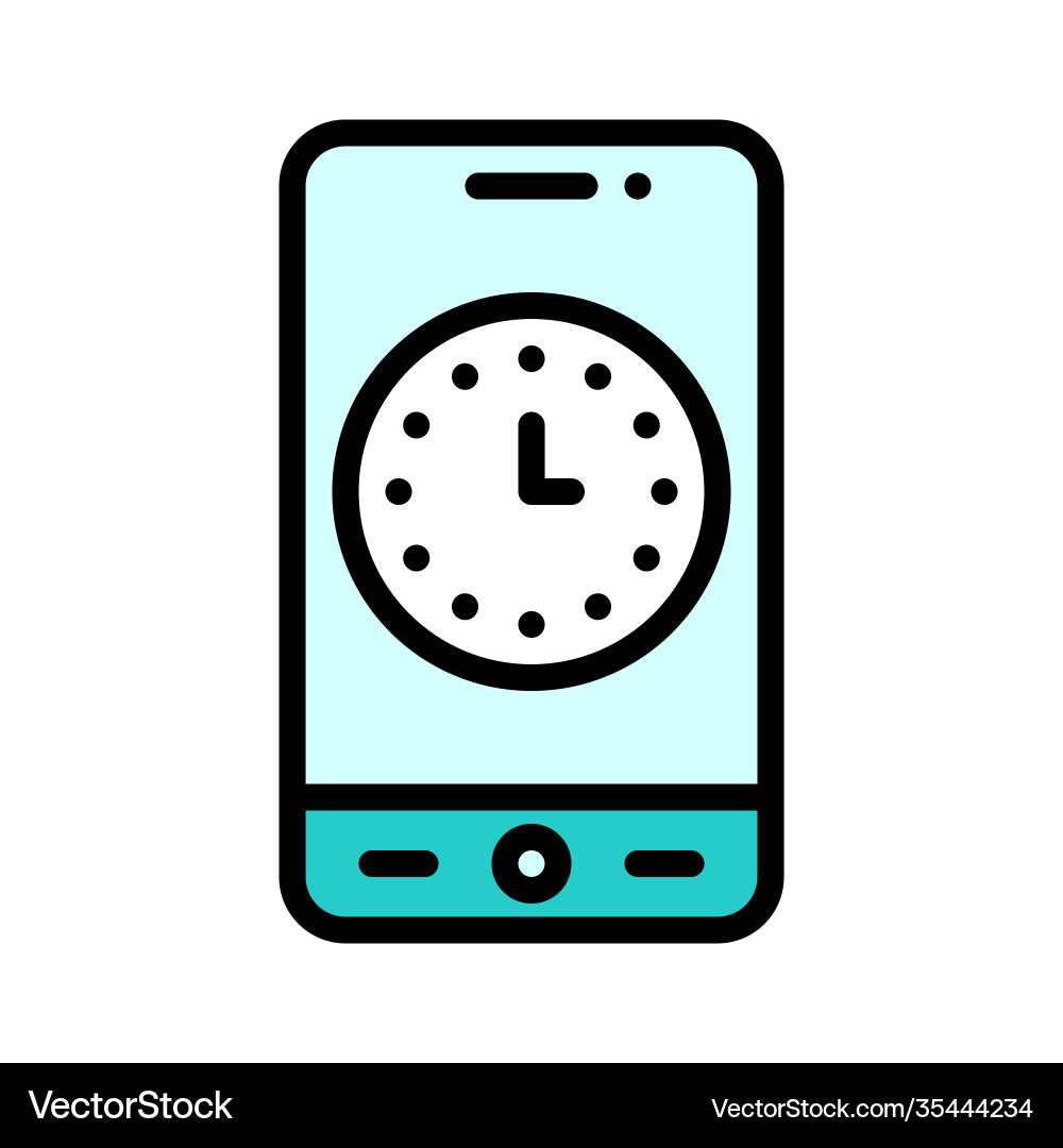 Clock app icon mobile application Vector Image