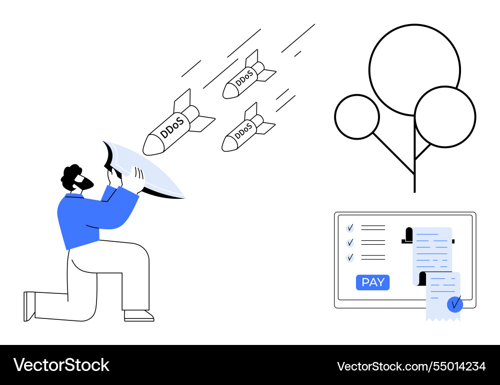Defending against ddos attacks with cybersecurity Defending against ddos attacks with cybersecurity vector image