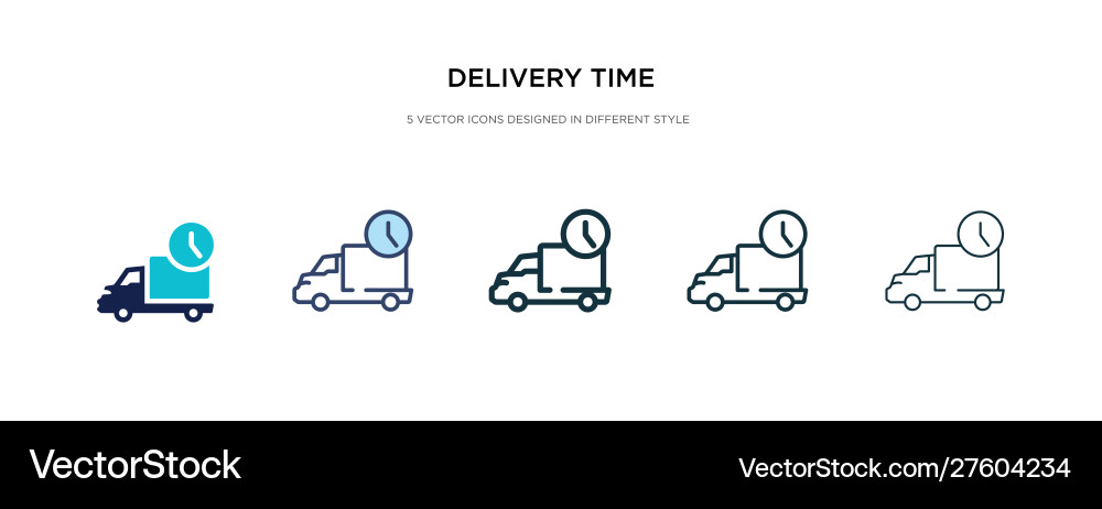 Delivery time icon in different style two Delivery time icon in different style two vector image